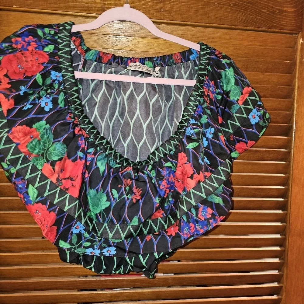 HM x Kenzo Off  Shoulder Multi Color Size 12 - Picture 2 of 3